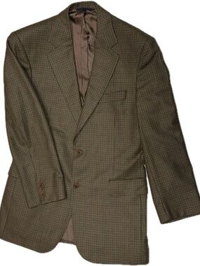Brooks Brothers Olive Brown Houndstooth Sport Coat 39R